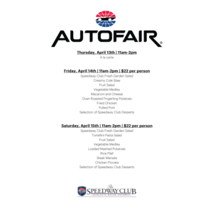 2023 Spring AutoFair Menu